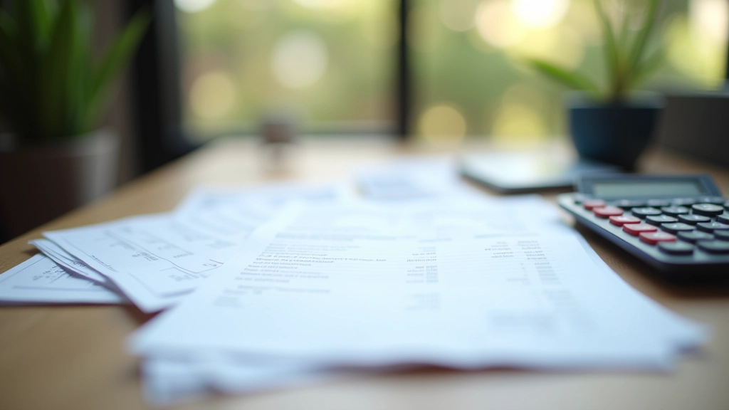 Self-employed professional organizing receipts and business expense records for tax filing