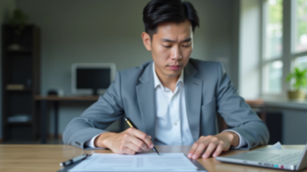 Self-employed professional reviewing invoices and business expense records for tax preparation