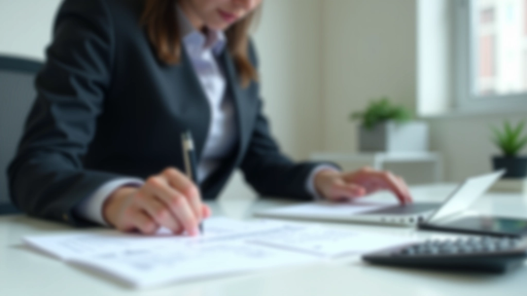 Professional tax advisor reviewing corporate compliance checklist and calendar